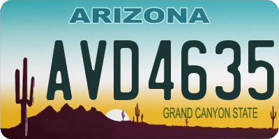 AZ license plate AVD4635