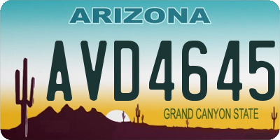 AZ license plate AVD4645