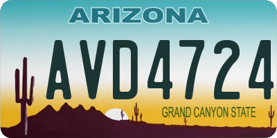 AZ license plate AVD4724