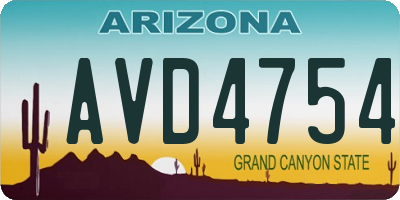 AZ license plate AVD4754