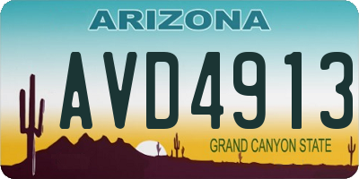 AZ license plate AVD4913