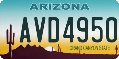 AZ license plate AVD4950