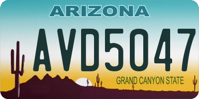 AZ license plate AVD5047