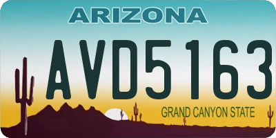 AZ license plate AVD5163