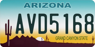 AZ license plate AVD5168