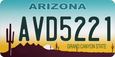 AZ license plate AVD5221