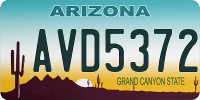 AZ license plate AVD5372