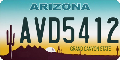 AZ license plate AVD5412