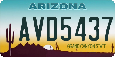 AZ license plate AVD5437