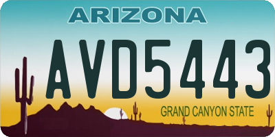 AZ license plate AVD5443