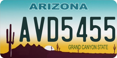 AZ license plate AVD5455