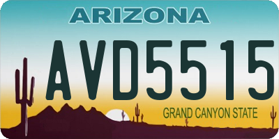 AZ license plate AVD5515