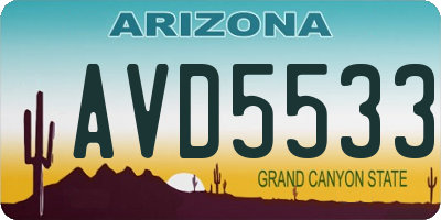 AZ license plate AVD5533