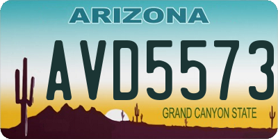 AZ license plate AVD5573