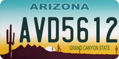 AZ license plate AVD5612