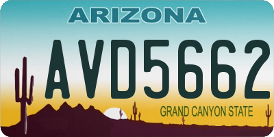 AZ license plate AVD5662