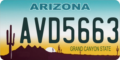 AZ license plate AVD5663