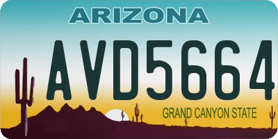 AZ license plate AVD5664