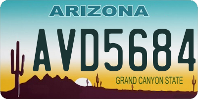 AZ license plate AVD5684