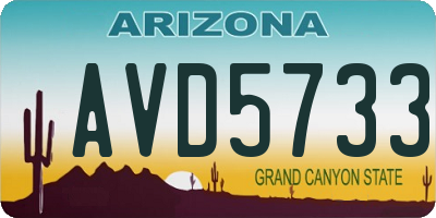 AZ license plate AVD5733