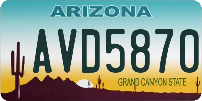 AZ license plate AVD5870