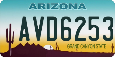 AZ license plate AVD6253