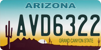 AZ license plate AVD6322