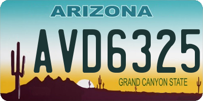 AZ license plate AVD6325