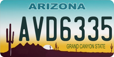 AZ license plate AVD6335
