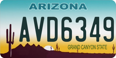 AZ license plate AVD6349