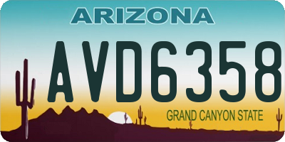 AZ license plate AVD6358