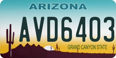 AZ license plate AVD6403