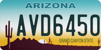 AZ license plate AVD6450