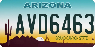AZ license plate AVD6463