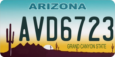 AZ license plate AVD6723