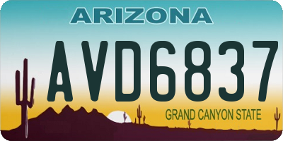 AZ license plate AVD6837