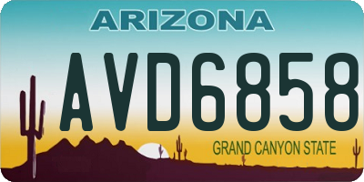AZ license plate AVD6858