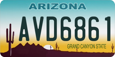 AZ license plate AVD6861