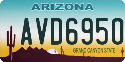AZ license plate AVD6950