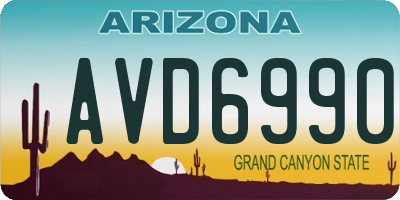 AZ license plate AVD6990