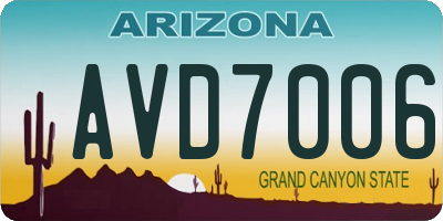 AZ license plate AVD7006