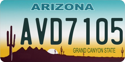 AZ license plate AVD7105