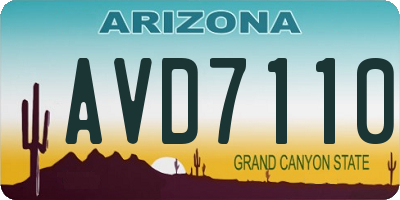 AZ license plate AVD7110