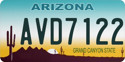 AZ license plate AVD7122