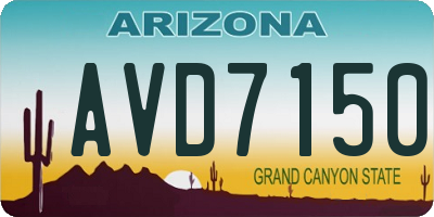 AZ license plate AVD7150