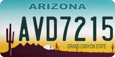 AZ license plate AVD7215