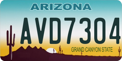 AZ license plate AVD7304
