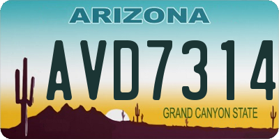 AZ license plate AVD7314
