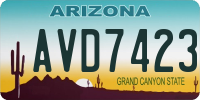 AZ license plate AVD7423