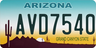 AZ license plate AVD7540
